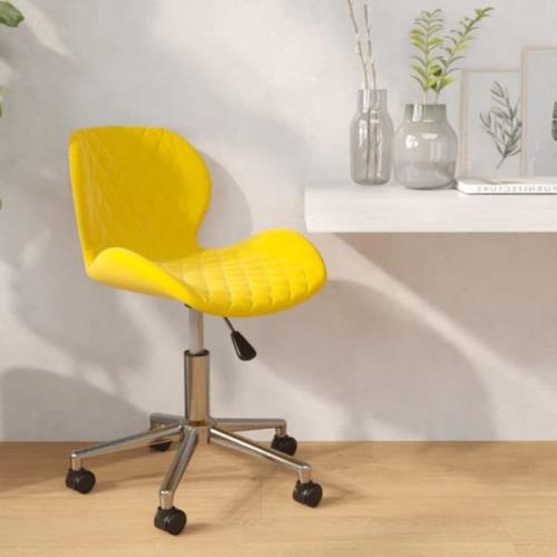 vidaXL Snurrbar kontorsstol gul sammet