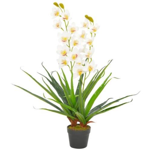 vidaXL Konstväxt Orkidé med kruka 90 cm vit