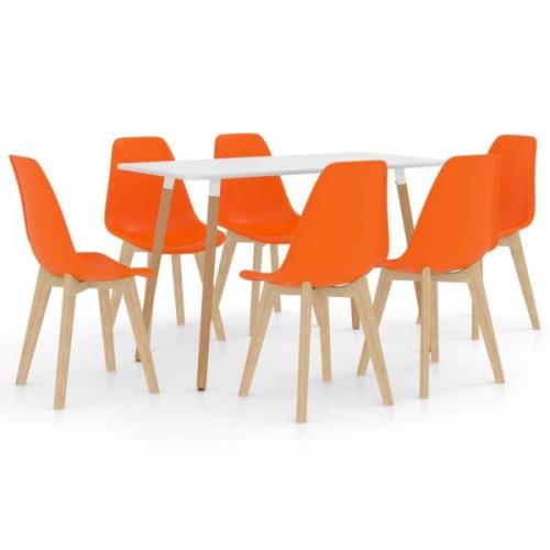 vidaXL Matgrupp 7 delar orange