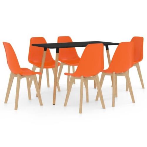 vidaXL Matgrupp 7 delar orange