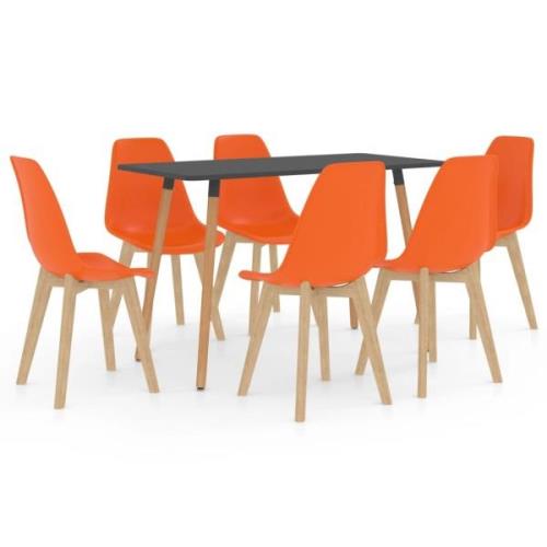 vidaXL Matgrupp 7 delar orange