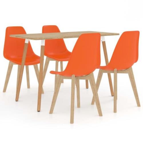 vidaXL Matgrupp 5 delar orange