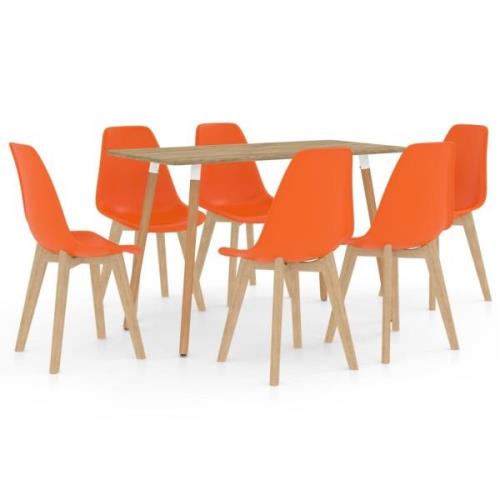 vidaXL Matgrupp 7 delar orange