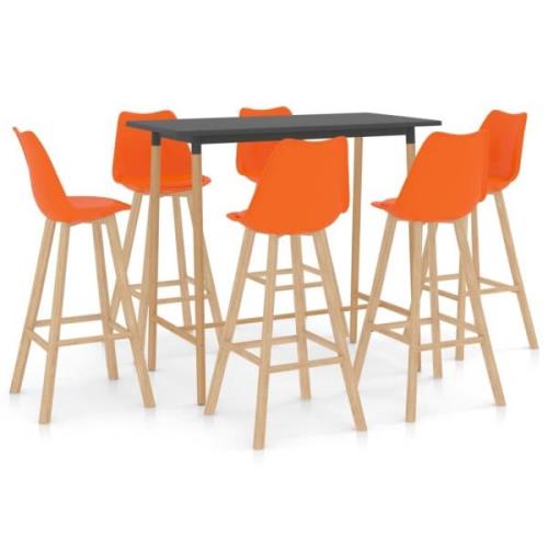 vidaXL Bargrupp 7 delar orange