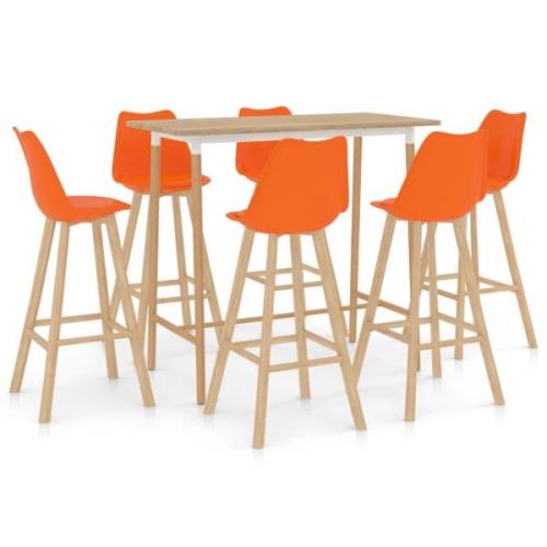 vidaXL Bargrupp 7 delar orange