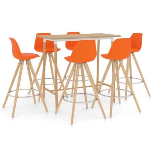 vidaXL Bargrupp 7 delar orange