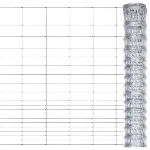 vidaXL Fårstängsel galvaniserat stål 50x1,6 m silver