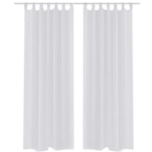 Genomskinlig vit gardin 140 x 245 cm 2-pack