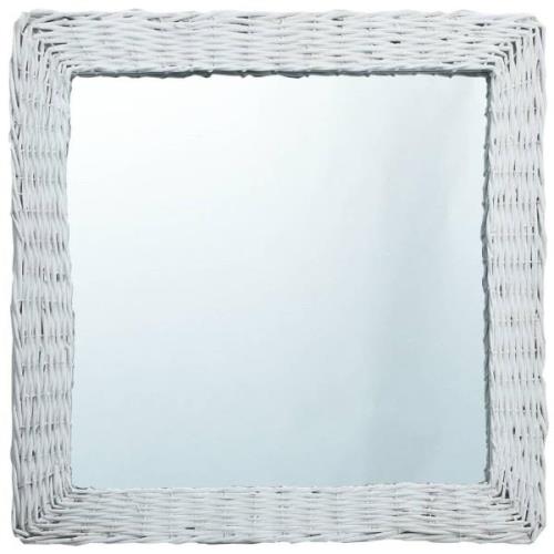 vidaXL Spegel vit 50x50 cm korgmaterial