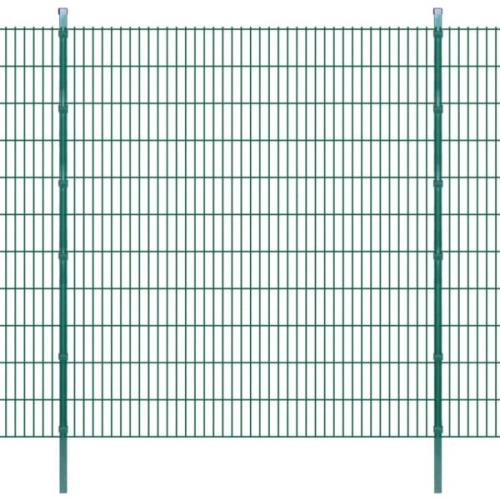 vidaXL 2D Stängselpaneler med stolpar 2008x2230 mm 12 m grön