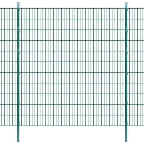 vidaXL 2D Stängselpaneler med stolpar 2008x2230 mm 46 m grön