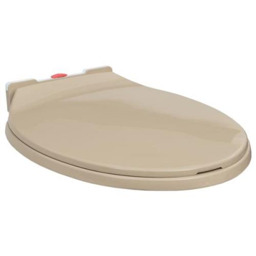 vidaXL Toalettsits mjuk stängning snabbfäste beige oval