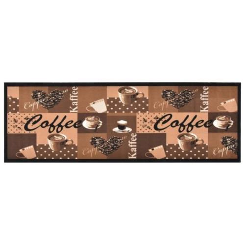 vidaXL Köksmatta maskintvättbar kaffe brun 45x150 cm