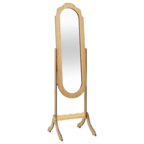 vidaXL Fristående spegel ljust trä 46x48x164 cm