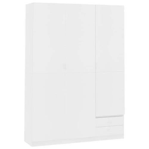 vidaXL Garderob 3 dörrar vit 120x50x180 cm spånskiva