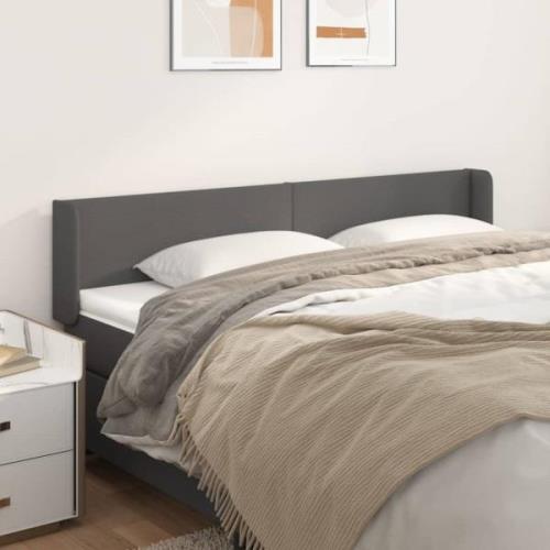 vidaXL Sänggavel med kanter grå 183x16x78/88 cm konstläder