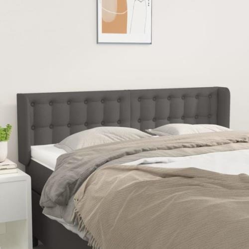 vidaXL Sänggavel med kanter grå 147x16x78/88 cm konstläder