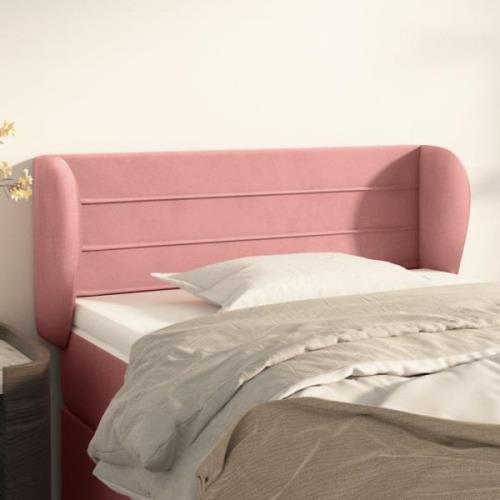 vidaXL Sänggavel med kanter rosa 83x23x78/88 cm sammet