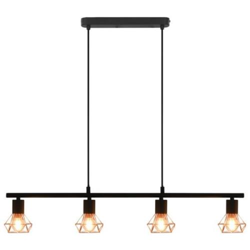 vidaXL Taklampa med glödlampor 4 W svart och koppar 80 cm E14