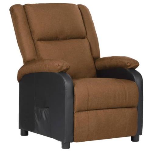 vidaXL Reclinerfåtölj taupe konstläder&tyg