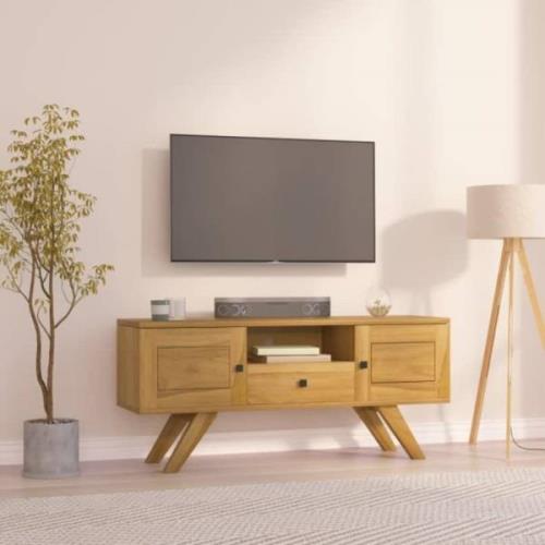 vidaXL Tv-bänk 110x30x50 cm massiv teak