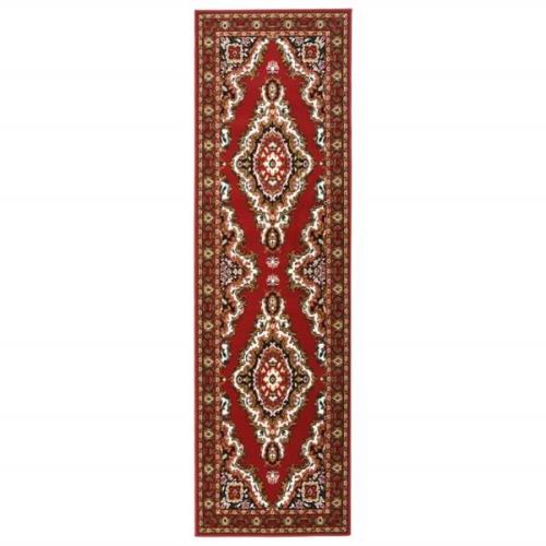 vidaXL Gångmatta röd orientalisk BCF 80x300 cm