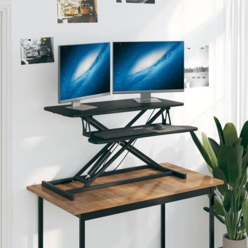 vidaXL Justerbar arbetsstation 90x40x(13-50)cm stål konstruerat trä