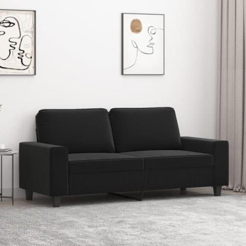 vidaXL 2-sitssoffa svart 140 cm mikrofibertyg