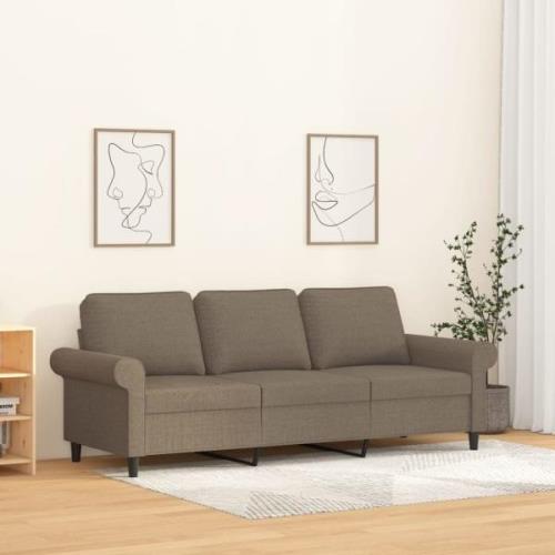 vidaXL 3-sitssoffa taupe 180 cm tyg