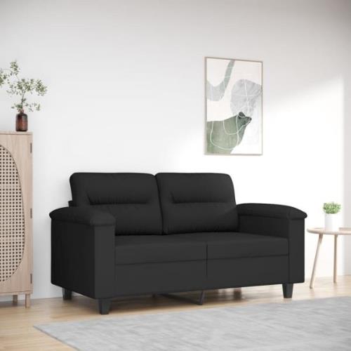 vidaXL 2-sitssoffa Svart 120 cm mikrofibertyg