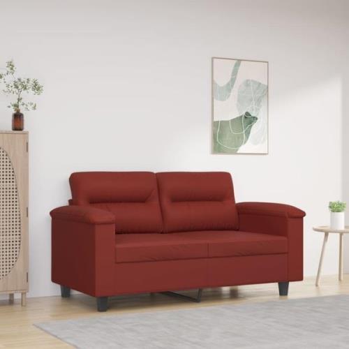 vidaXL 2-sitssoffa vinröd 120 cm fuskläder