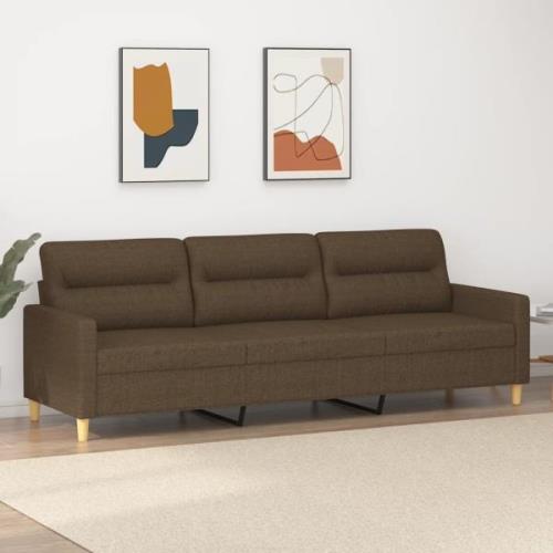 vidaXL 3-sitssoffa brun 210 cm tyg