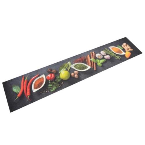 vidaXL Köksmatta maskintvättbar kryddor 60x300 cm sammet