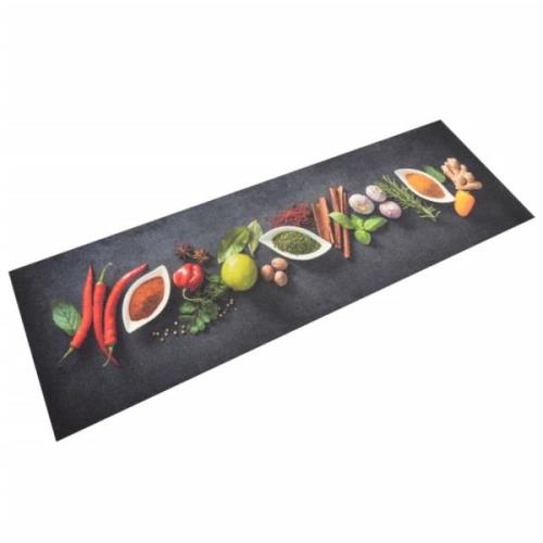 vidaXL Köksmatta maskintvättbar kryddor 60x180 cm sammet