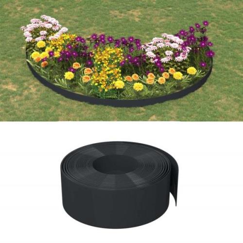 vidaXL Rabattkant svart 10 m 20 cm polyeten