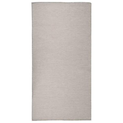 vidaXL Utomhusmatta plattvävd 100x200 cm taupe