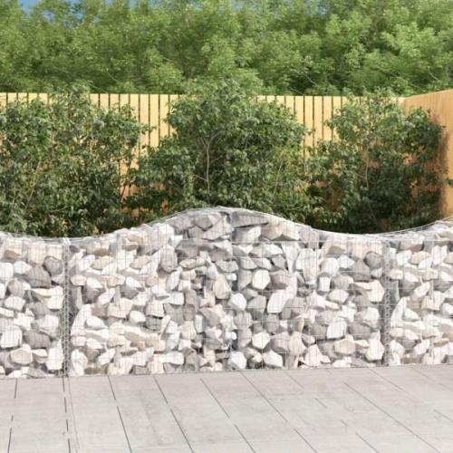 vidaXL Gabion bågformad 200x50x80/100 cm galvaniserat järn