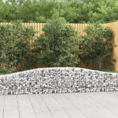 vidaXL Gabion bågformad 400x30x40/60 cm galvaniserat järn