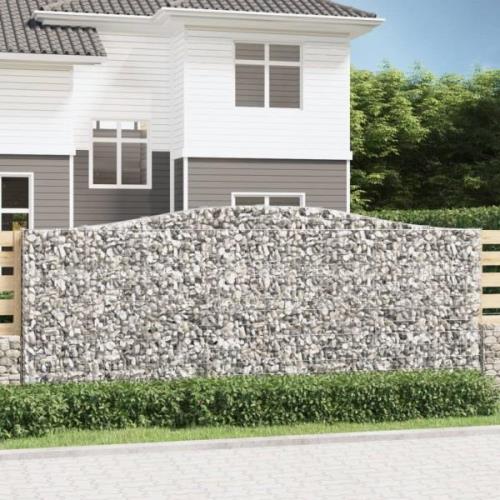 vidaXL Gabion bågformad 400x30x160/180 cm galvaniserat järn