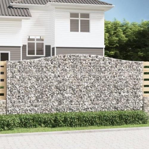 vidaXL Gabion bågformad 400x50x180/200 cm galvaniserat järn