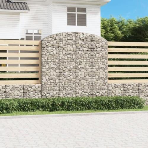 vidaXL Gabion bågformad 200x50x200/220 cm galvaniserat järn