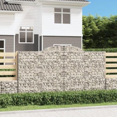 vidaXL Gabion bågformad 300x50x160/180 cm galvaniserat järn