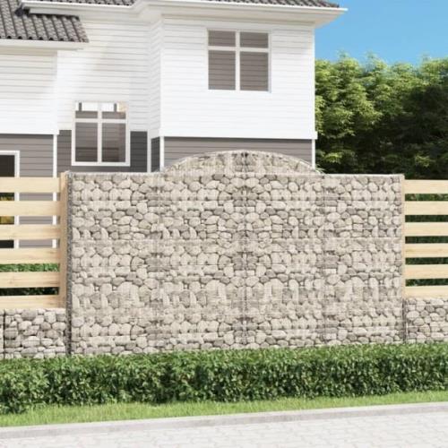 vidaXL Gabion bågformad 300x50x180/200 cm galvaniserat järn