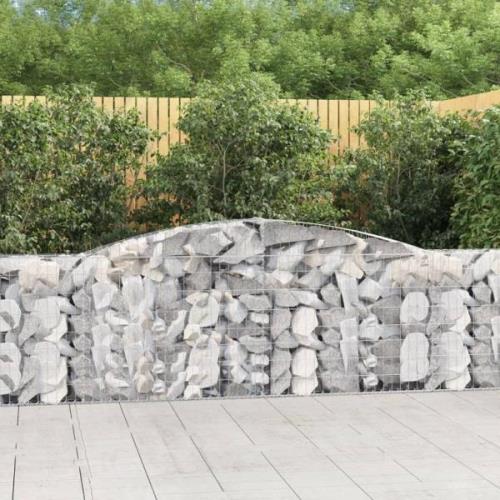 vidaXL Gabion bågformad 400x30x100/120 cm galvaniserat järn