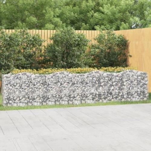 vidaXL Gabion bågformad 400x50x100 cm galvaniserat järn