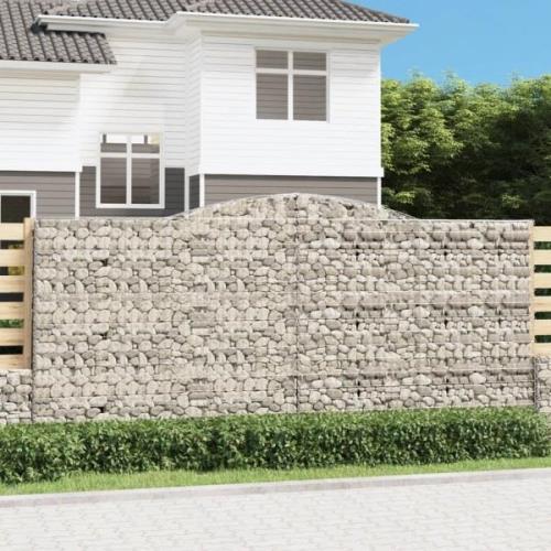 vidaXL Gabion bågformad 400x50x180/200 cm galvaniserat järn