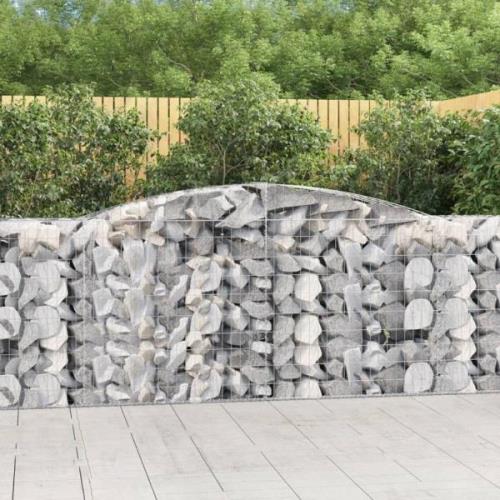 vidaXL Gabion bågformad 400x50x100/120 cm galvaniserat järn