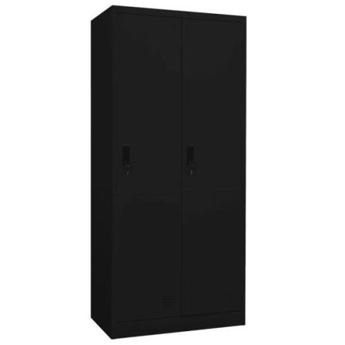 vidaXL Garderob svart 80x50x180 cm stål