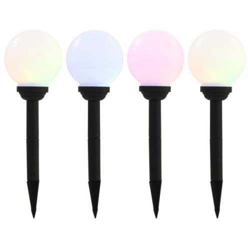 vidaXL Sollampa LED set 4 st sfäriska 15 cm RGB