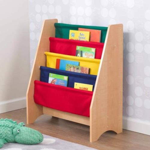 KidKraft Bokhylla för barn med tyg flerfärgad 61x29,9x71,1 cm 14226